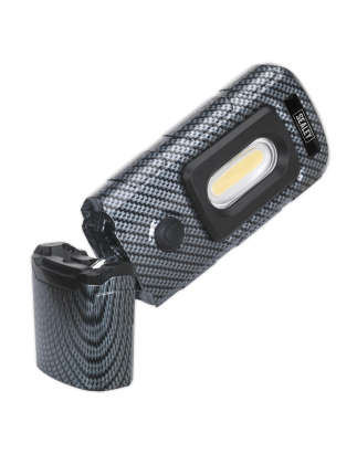 Rechargeable 360° Inspection Light 3W COB & 1W SMD LED Carbon Fibre Effect