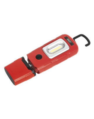 Lampe d'inspection rechargeable 360° 3W COB & 1W SMD LED Rouge Lithium-Polymère