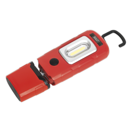 Lampe d'inspection rechargeable 360° 3W COB & 1W SMD LED Rouge Lithium-Polymère