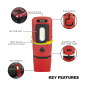 Rechargeable 360° Inspection Light 3W COB & 1W SMD LED Red Lithium-Polymer