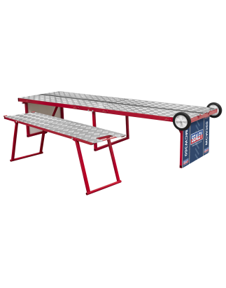 Folding Motorcycle Workbench with Ramp 360kg Capacity