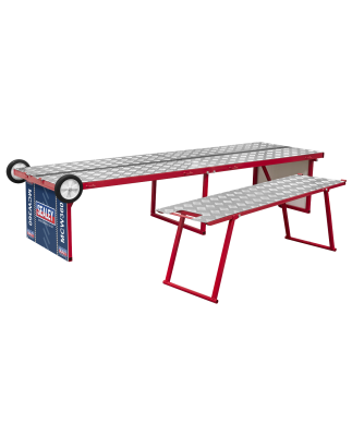 Folding Motorcycle Workbench with Ramp 360kg Capacity