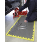 Interlocking EVA Foam Workshop Mat Set with Hi-Vis Edges 1240 x 1825mm