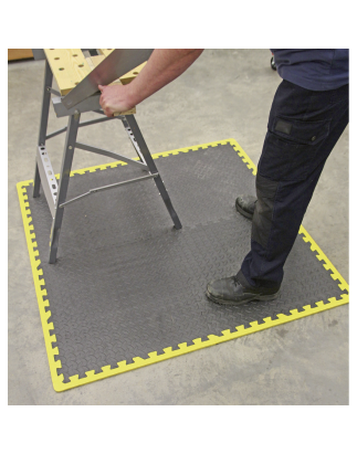 Interlocking EVA Foam Workshop Mat Set with Hi-Vis Edges 1240 x 1825mm