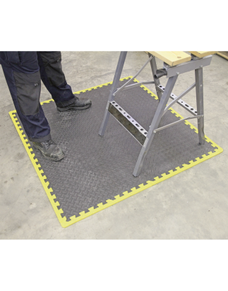 Interlocking EVA Foam Workshop Mat Set with Hi-Vis Edges 1240 x 1825mm