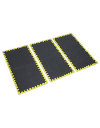 Interlocking EVA Foam Workshop Mat Set with Hi-Vis Edges 1240 x 1825mm