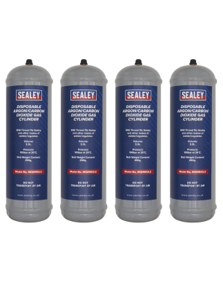 Bouteille de gaz jetable Argon/dioxyde de carbone 430 g, 2,2 L – Lot de 4