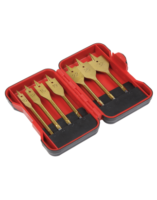 Flat Wood Drill Bit Set 7pc Titanium Coated