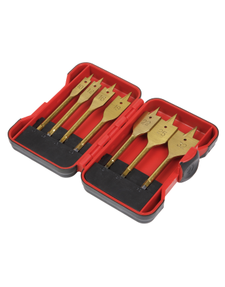 Flat Wood Drill Bit Set 7pc Titanium Coated