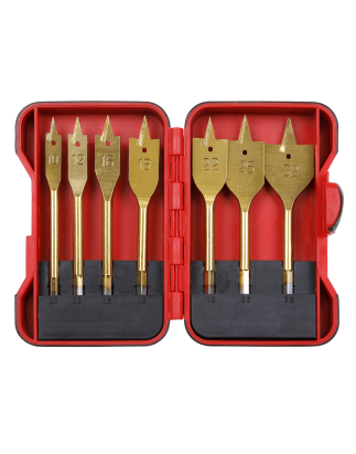 Flat Wood Drill Bit Set 7pc Titanium Coated