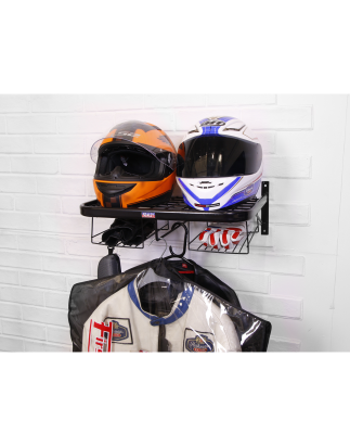 Rangement pour casque et équipement de moto