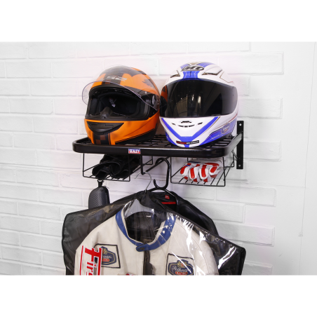 Rangement pour casque et équipement de moto