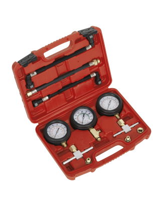 Motorcycle Compression & Fuel Pressure Gauge Set 3pc