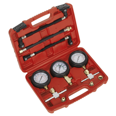 Motorcycle Compression & Fuel Pressure Gauge Set 3pc