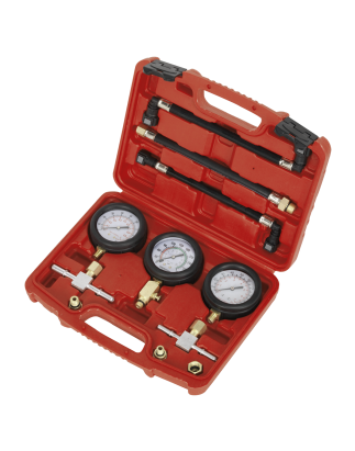 Motorcycle Compression & Fuel Pressure Gauge Set 3pc