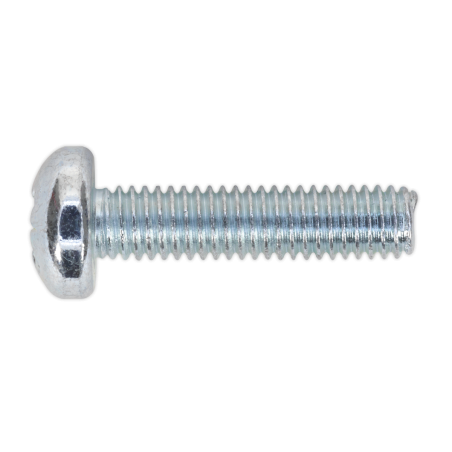 Machine Screw M6 x 25mm Pan Head Pozi Zinc Pack of 50