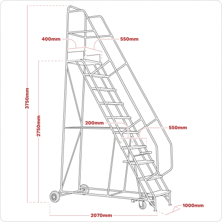 Mobile Safety Steps 11-Tread