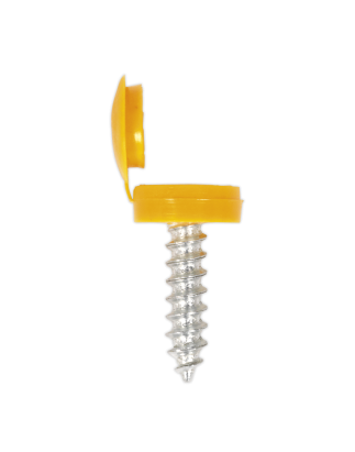 Numberplate Screw with Flip Cap 4.2 x 19mm Yellow Pack of 50