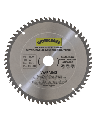 TCT Saw Blade Ø250 x 30mm - 60tpu