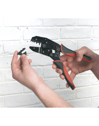 Ratchet Crimping Tool Interchangeable Jaws