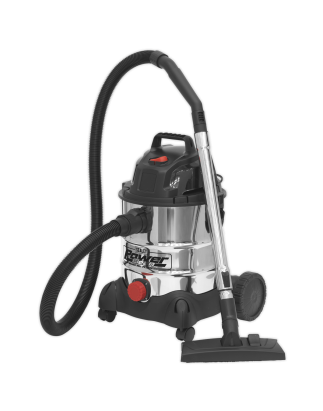 Industrial Vacuum Cleaner Wet & Dry Stainless Drum 20L 1250W/230V