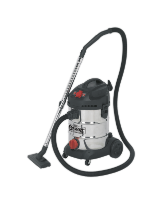 Aspirateur industriel tambour inox démarrage automatique 30L 1400W/230V