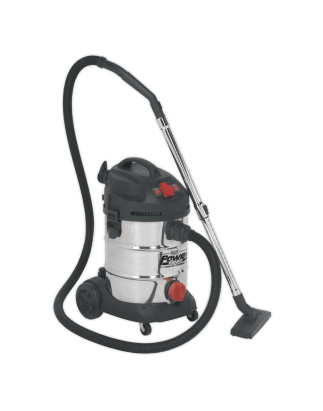 Aspirateur industriel tambour inox démarrage automatique 30L 1400W/230V