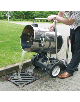 Industrial Vacuum Cleaner Wet & Dry Stainless Steel Drum with Swivel Emptying 77L 2400W