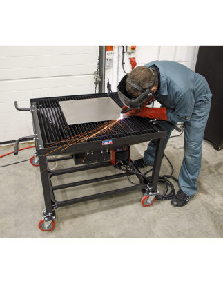 Adjustable Height Plasma Cutting Table/Workbench with Castor Wheels