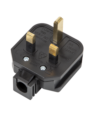 Black 13A heavy-Duty Plug