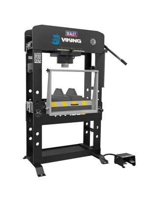 Presse pneumatique/hydraulique de type plancher Viking avec vérin coulissant et pédale 100 tonnes