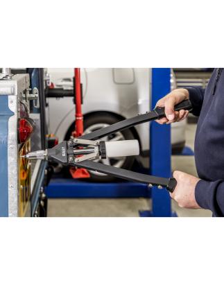 Heavy-Duty Long-Arm Riveter with Collection Bowl