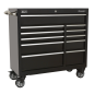 Rollcab 11 Drawer 1055mm Extra-Wide Heavy-Duty Black