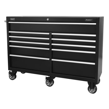 Rollcab 11 Drawer 1430mm Extra-Wide Heavy-Duty Black