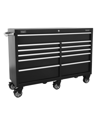 Rollcab 11 Drawer 1430mm Extra-Wide Heavy-Duty Black