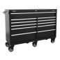 Rollcab 11 Drawer 1430mm Extra-Wide Heavy-Duty Black