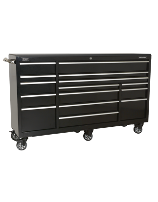 Rollcab 15 Drawer 1845mm Extra-Wide Heavy-Duty Black