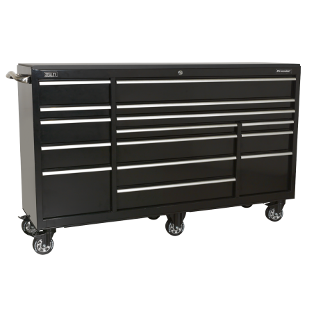 Rollcab 15 Drawer 1845mm Extra-Wide Heavy-Duty Black