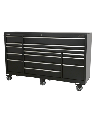 Rollcab 15 Drawer 1845mm Extra-Wide Heavy-Duty Black