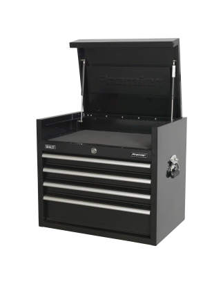 Topchest 4 Drawer 660mm Heavy-Duty Black