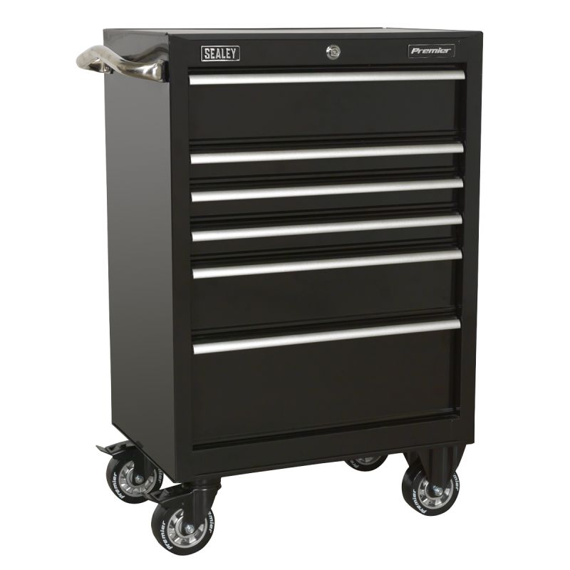 Rollcab 6 Drawer 675mm Heavy-Duty Black