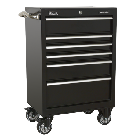 Rollcab 6 Drawer 675mm Heavy-Duty Black