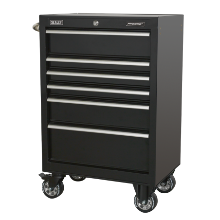 Rollcab 6 Drawer 675mm Heavy-Duty Black