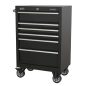 Rollcab 6 Drawer 675mm Heavy-Duty Black