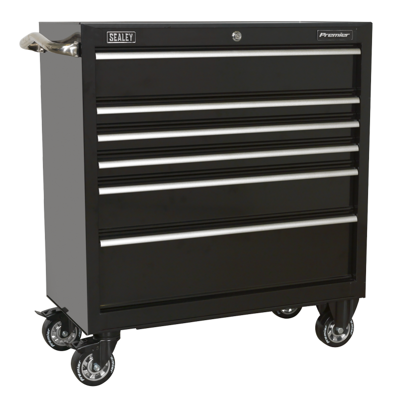 Rollcab 6 Drawer 930mm Heavy-Duty Black