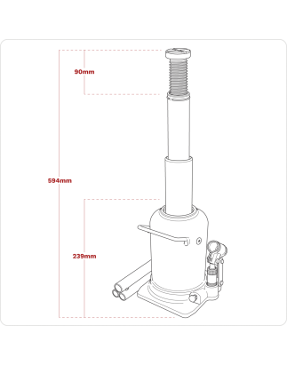 Cric-bouteille télescopique Viking 12 tonnes