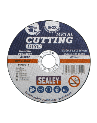 Cutting Disc Pack of 50 Ø100 x 1.6mm Ø16mm Bore