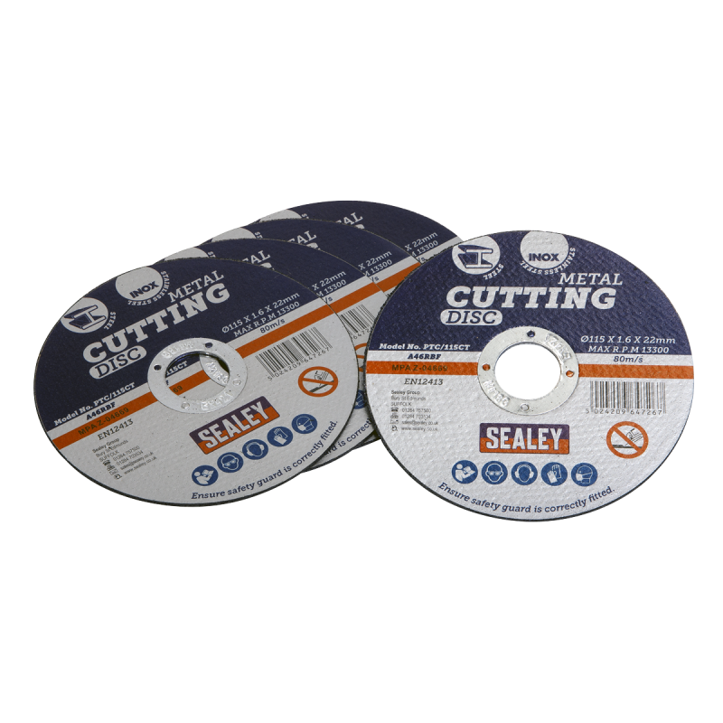 Cutting Disc Ø115 x 1.6mm Ø22mm Bore Pack of 5