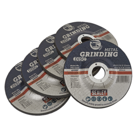 Grinding Disc Ø115 x 6mm Ø22mm Bore - Pack of 5