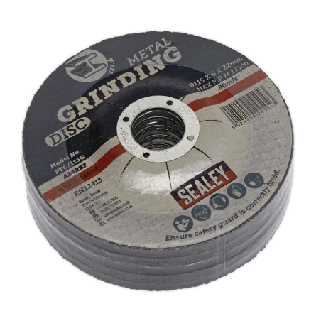 Grinding Disc Ø115 x 6mm Ø22mm Bore - Pack of 5